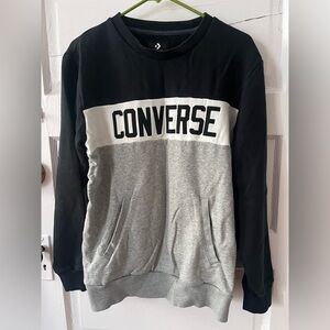 Converse Men's Black and Gray Crewneck Sweater